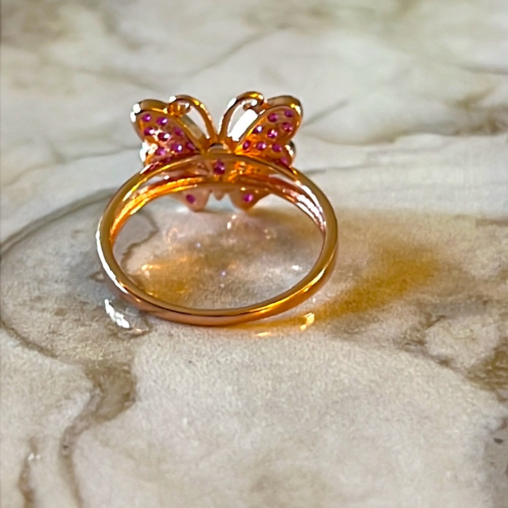 🦋Ruby Red Butterfly Ring - Picture 3 of 3